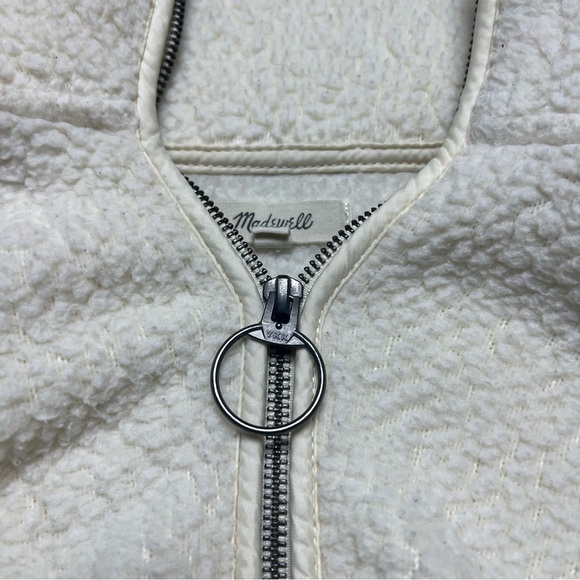 Womens Madewell Polartec Fleece Popover Jacket Antique Cream Sherpa Size XS - Picture 4 of 7
